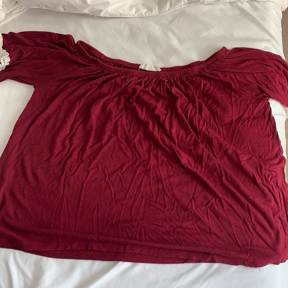 Rainbows and Cupcake Burgundy Crop top
